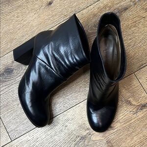 Marni Black Leather Pull On Ankle Boots Size 38 1/2/8.5US